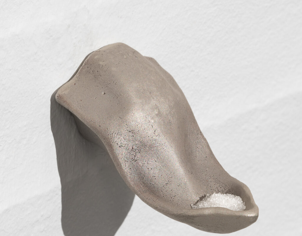 Christine Overvad Hansen - Faidra's fury - Sterling silver, sugar &amp; essential olis - 6,5 x 6 x 8 cm - Holstebro Kunstmuseum 2021 